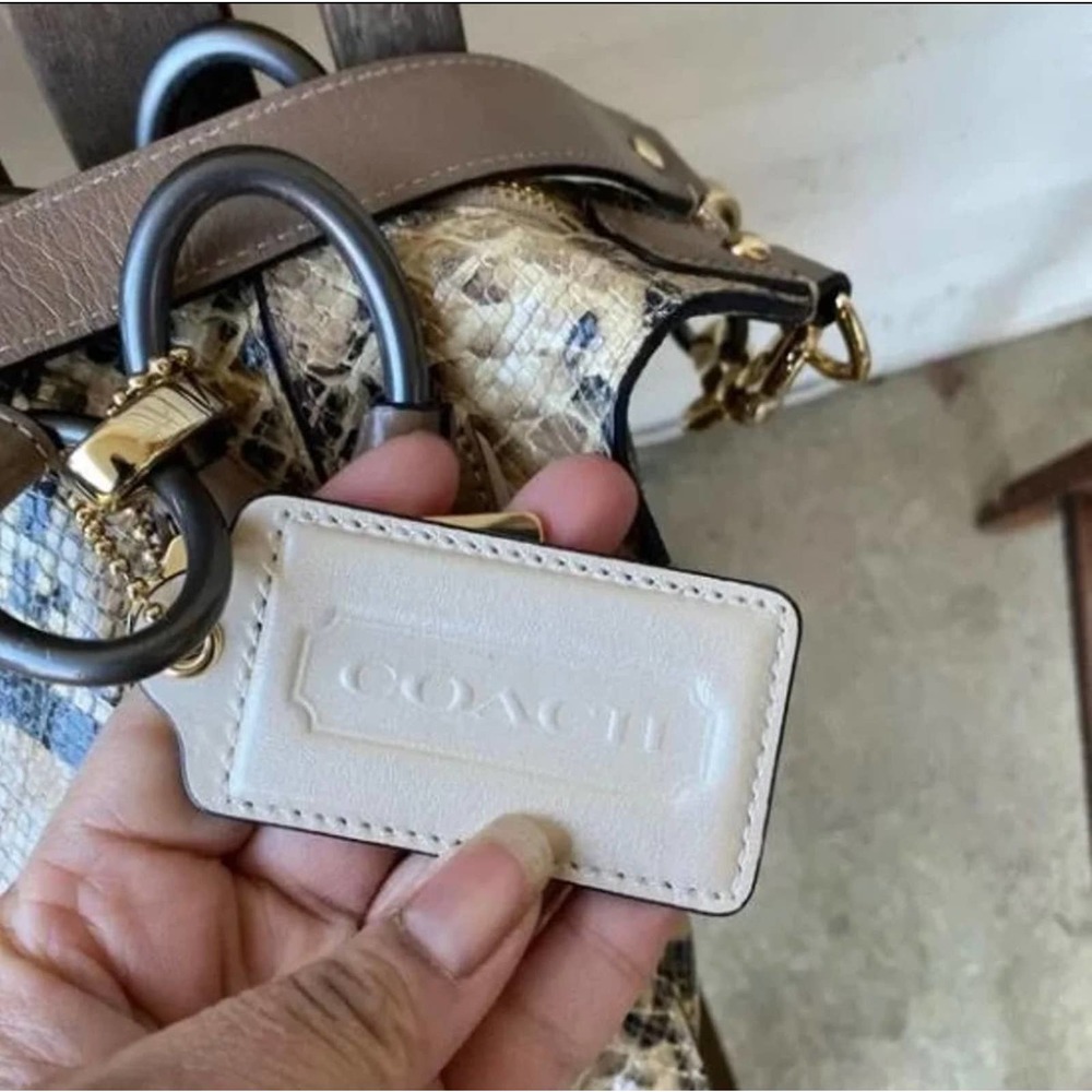 00s Coach Kristen Elevated Python Leather Satchel… - image 5